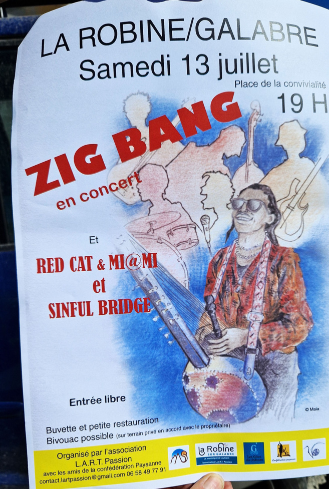 Samedi 13 juillet à la Robine sur Galabre - Grand Concert avec ZIG BANG -