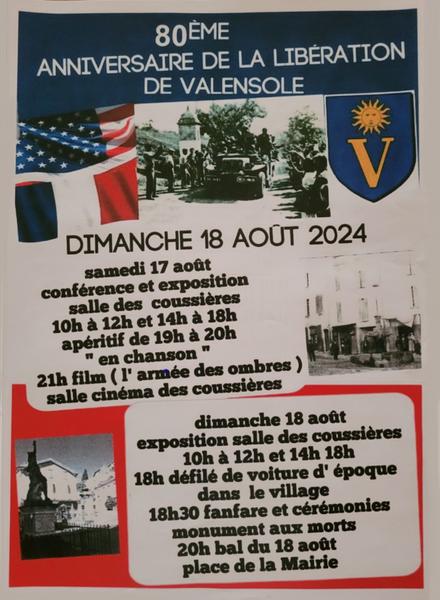 Valensole fête le 80ème anniversaire de la Libération les 17 et 18 août 2024 !