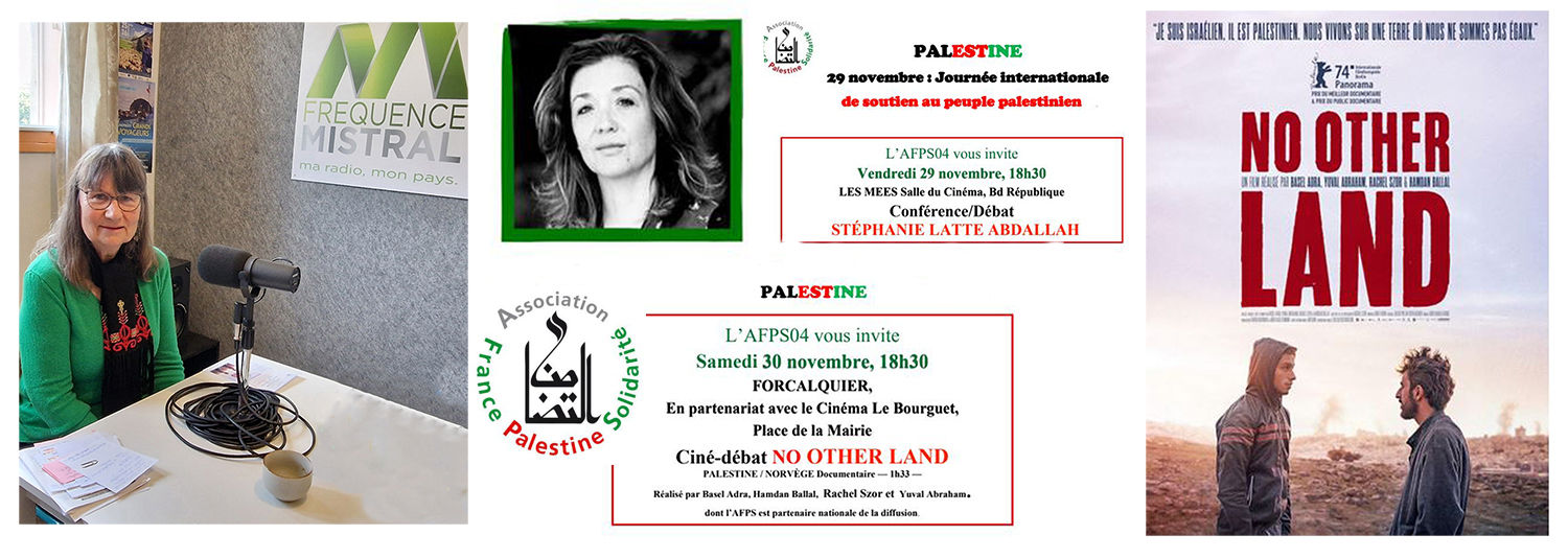 Monique Etienne de l'association France Palestine Solidarité 04